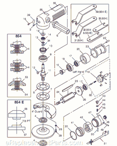 Page A Diagram and Parts List for CP854 T023186 Chicago Pneumatic Angle Grinder